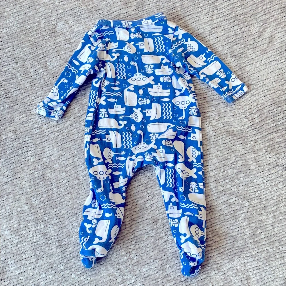 Nordstrom Baby Boy Whale Footed Romper‎ Newborn Submarine Footie Pajamas